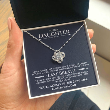 Our Daughter (Last Breath) Mom & Dad Love Knot Necklace - Love You This Much